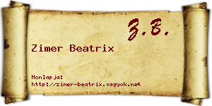 Zimer Beatrix névjegykártya